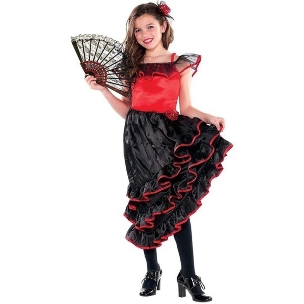 GIRLS “Spanish Dancer”costume Halloween dress up size medium